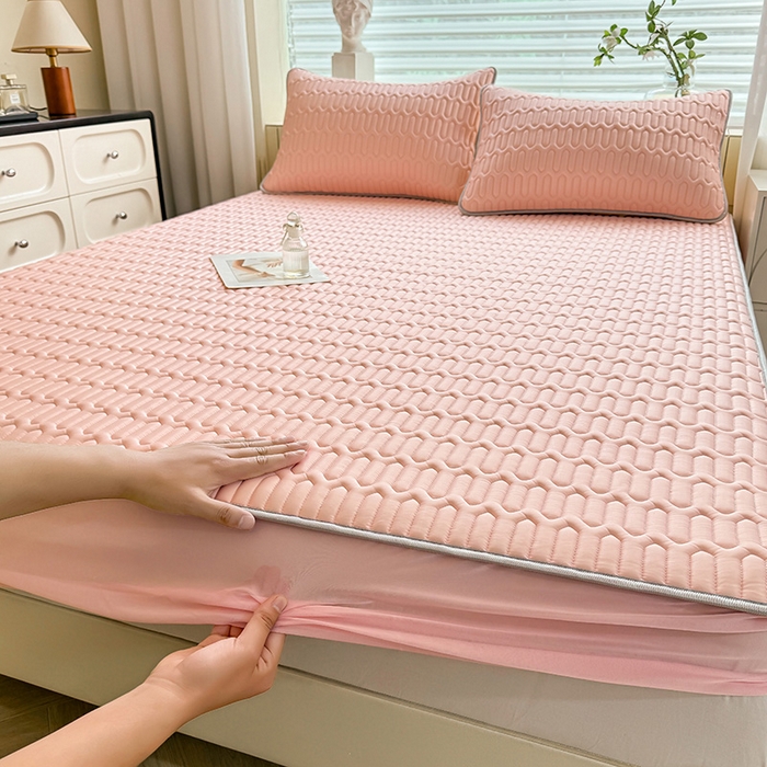 91家纺网 家纺一手货源 找家纺 （总）518家纺 2026新款凉感冰丝裸睡乳胶凉席系列床笠款凉席席子