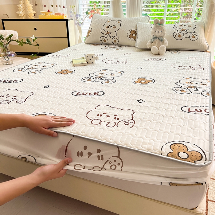 91家纺网 家纺一手货源 找家纺 （总）518家纺 2026新款凉感冰丝裸睡乳胶凉席系列床笠款凉席席子