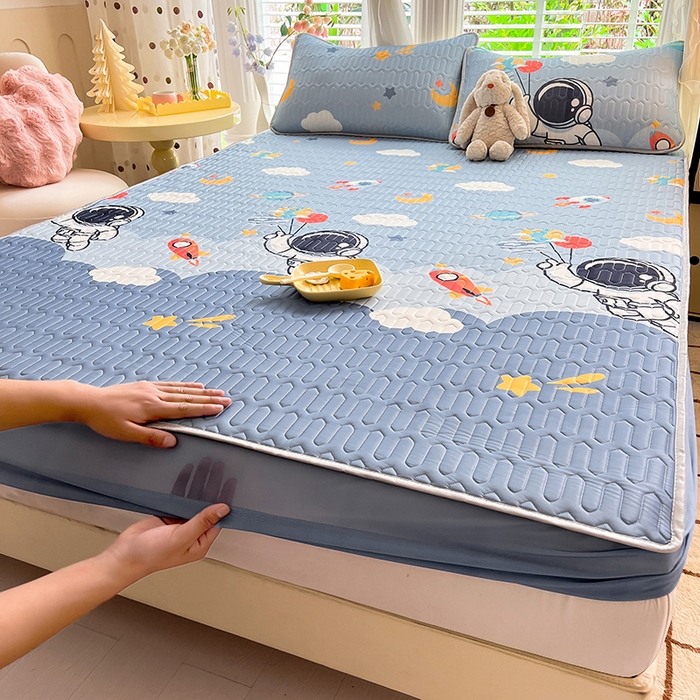 91家纺网 家纺一手货源 找家纺 （总）518家纺 2026新款凉感冰丝裸睡乳胶凉席系列床笠款凉席席子