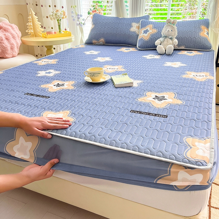 91家纺网 家纺一手货源 找家纺 （总）518家纺 2026新款凉感冰丝裸睡乳胶凉席系列床笠款凉席席子