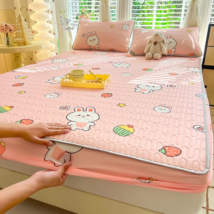 91家纺网 家纺一手货源 找家纺 （总）518家纺 2026新款凉感冰丝裸睡乳胶凉席系列床笠款凉席席子