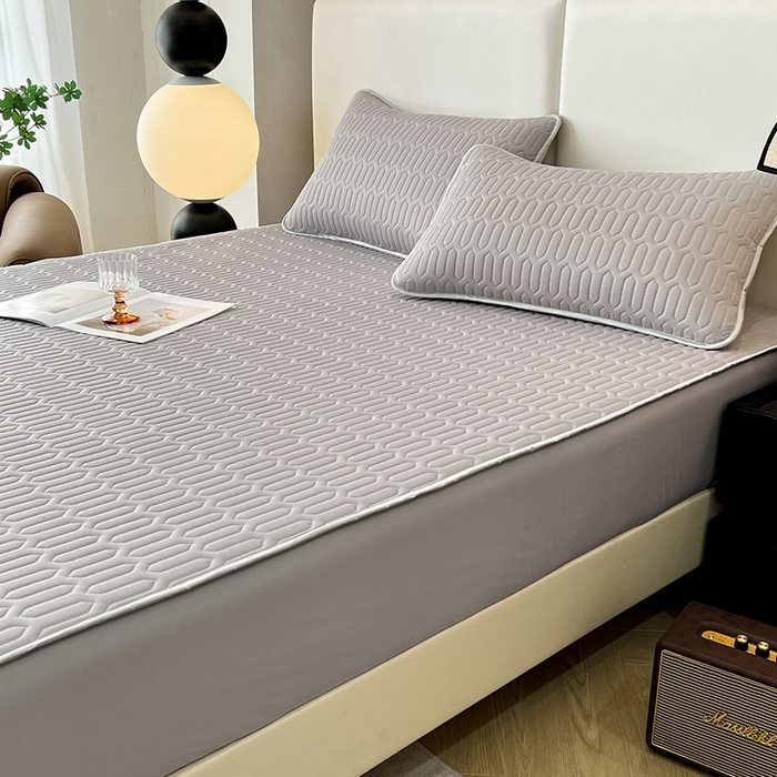 91家纺网 家纺一手货源 找家纺 518家纺 2026新款凉感冰丝裸睡乳胶凉席系列床笠款凉席席子 伯爵灰