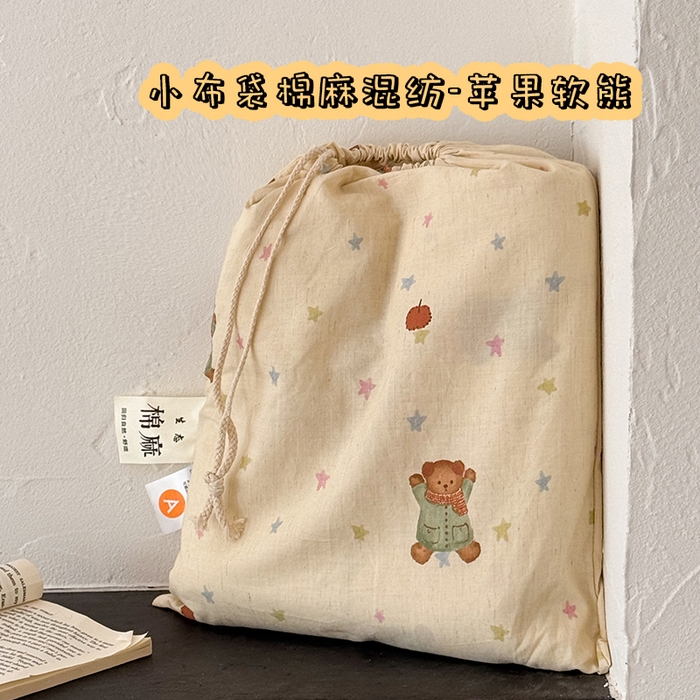 91家纺网 家纺一手货源 找家纺 （总）桃子家居 2026A类纯棉水洗原生态棉麻数码印花大版枕套混搭卡通小清新韩国小布袋系列四件套