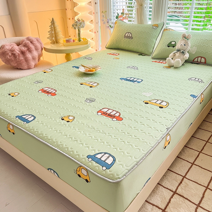 91家纺网 家纺一手货源 找家纺 518家纺 2026新款凉感冰丝裸睡乳胶凉席系列床笠款凉席席子 小汽车