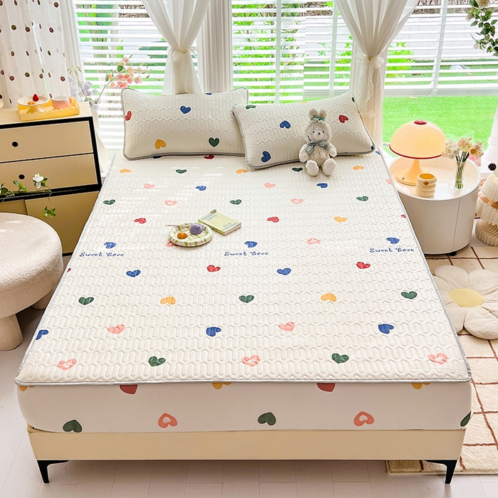 91家纺网 家纺一手货源 找家纺 518家纺 2026新款凉感冰丝裸睡乳胶凉席系列床笠款凉席席子 遇见