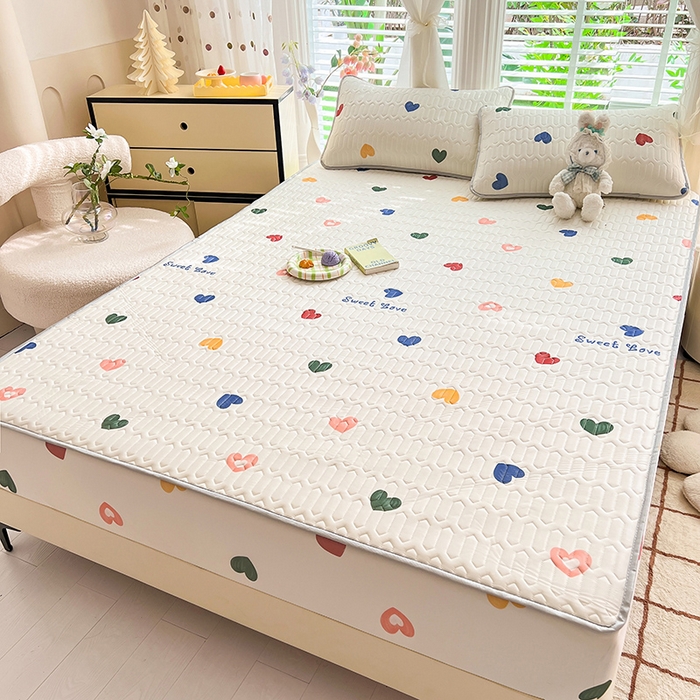 91家纺网 家纺一手货源 找家纺 518家纺 2026新款凉感冰丝裸睡乳胶凉席系列床笠款凉席席子 遇见