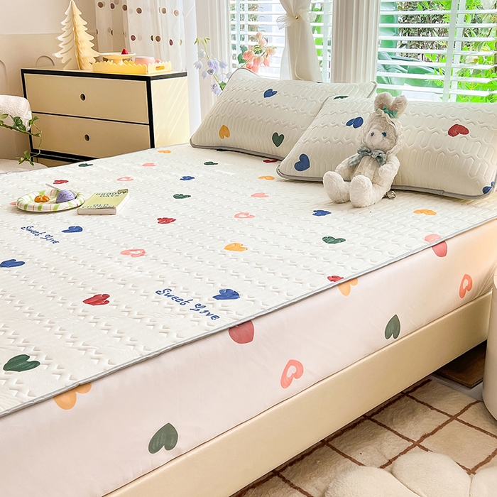 91家纺网 家纺一手货源 找家纺 518家纺 2026新款凉感冰丝裸睡乳胶凉席系列床笠款凉席席子 遇见