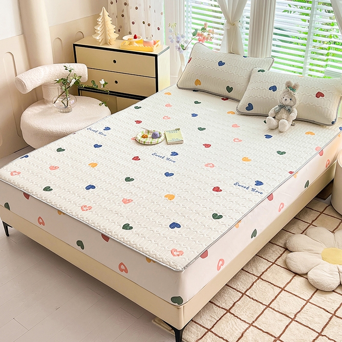 91家纺网 家纺一手货源 找家纺 518家纺 2026新款凉感冰丝裸睡乳胶凉席系列床笠款凉席席子 遇见