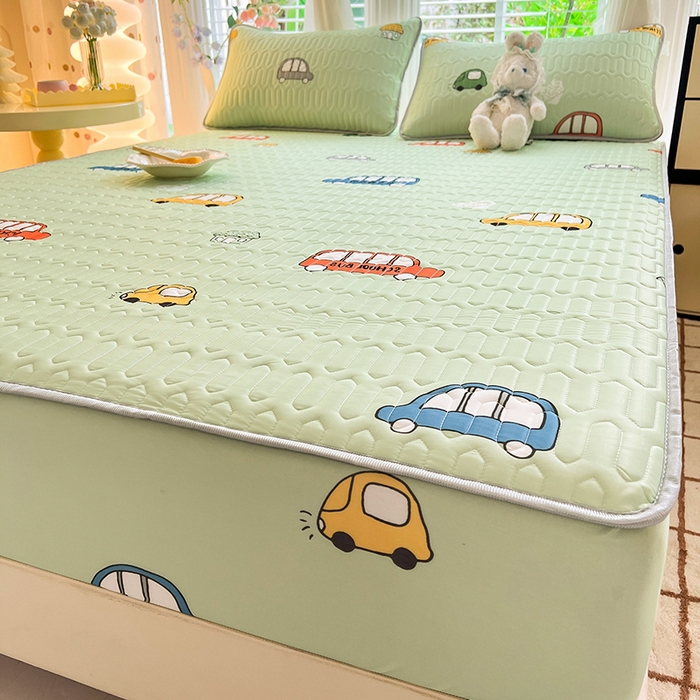 91家纺网 家纺一手货源 找家纺 518家纺 2026新款凉感冰丝裸睡乳胶凉席系列床笠款凉席席子 小汽车