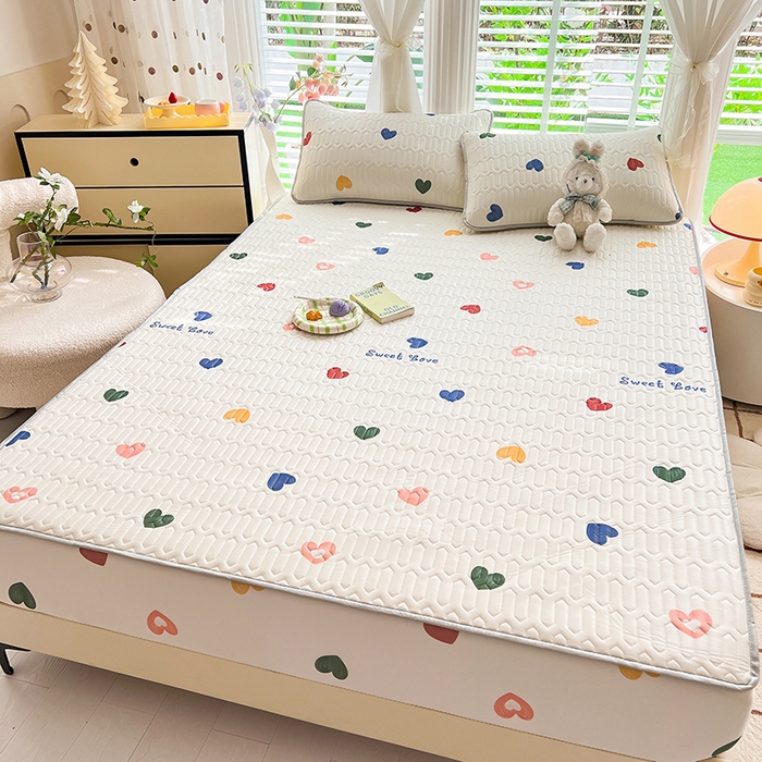 91家纺网 家纺一手货源 找家纺 518家纺 2026新款凉感冰丝裸睡乳胶凉席系列床笠款凉席席子 遇见