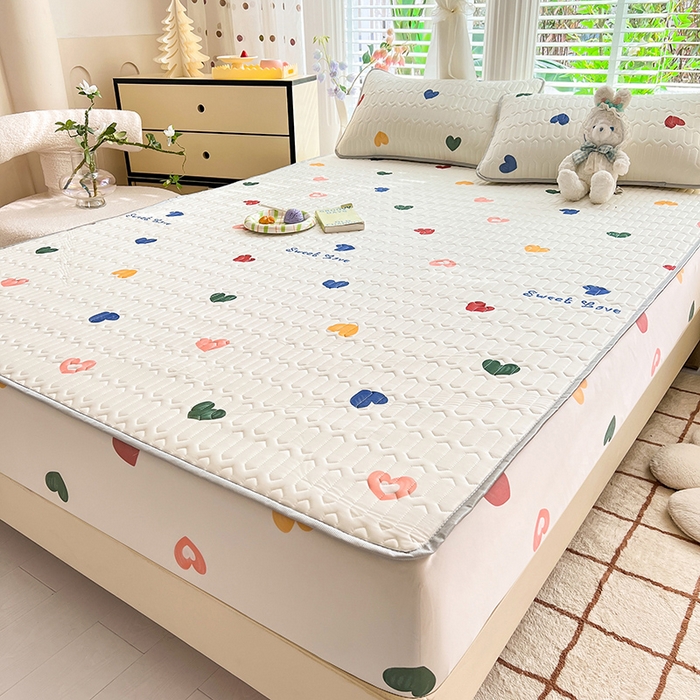 91家纺网 家纺一手货源 找家纺 518家纺 2026新款凉感冰丝裸睡乳胶凉席系列床笠款凉席席子 遇见