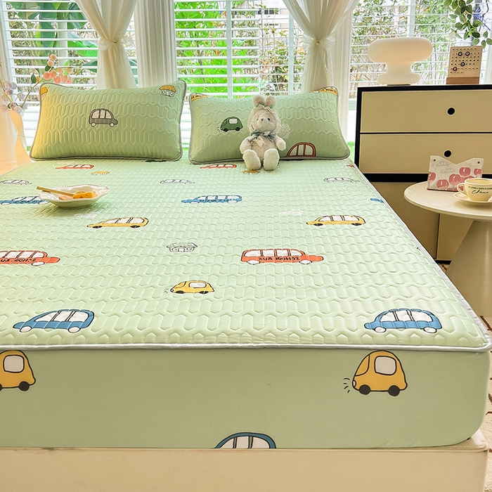 91家纺网 家纺一手货源 找家纺 518家纺 2026新款凉感冰丝裸睡乳胶凉席系列床笠款凉席席子 小汽车