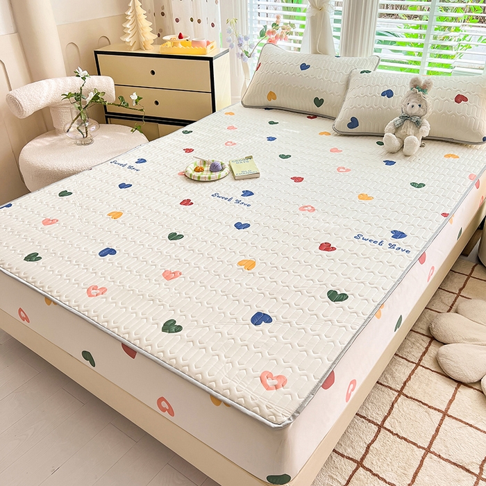 91家纺网 家纺一手货源 找家纺 518家纺 2026新款凉感冰丝裸睡乳胶凉席系列床笠款凉席席子 遇见