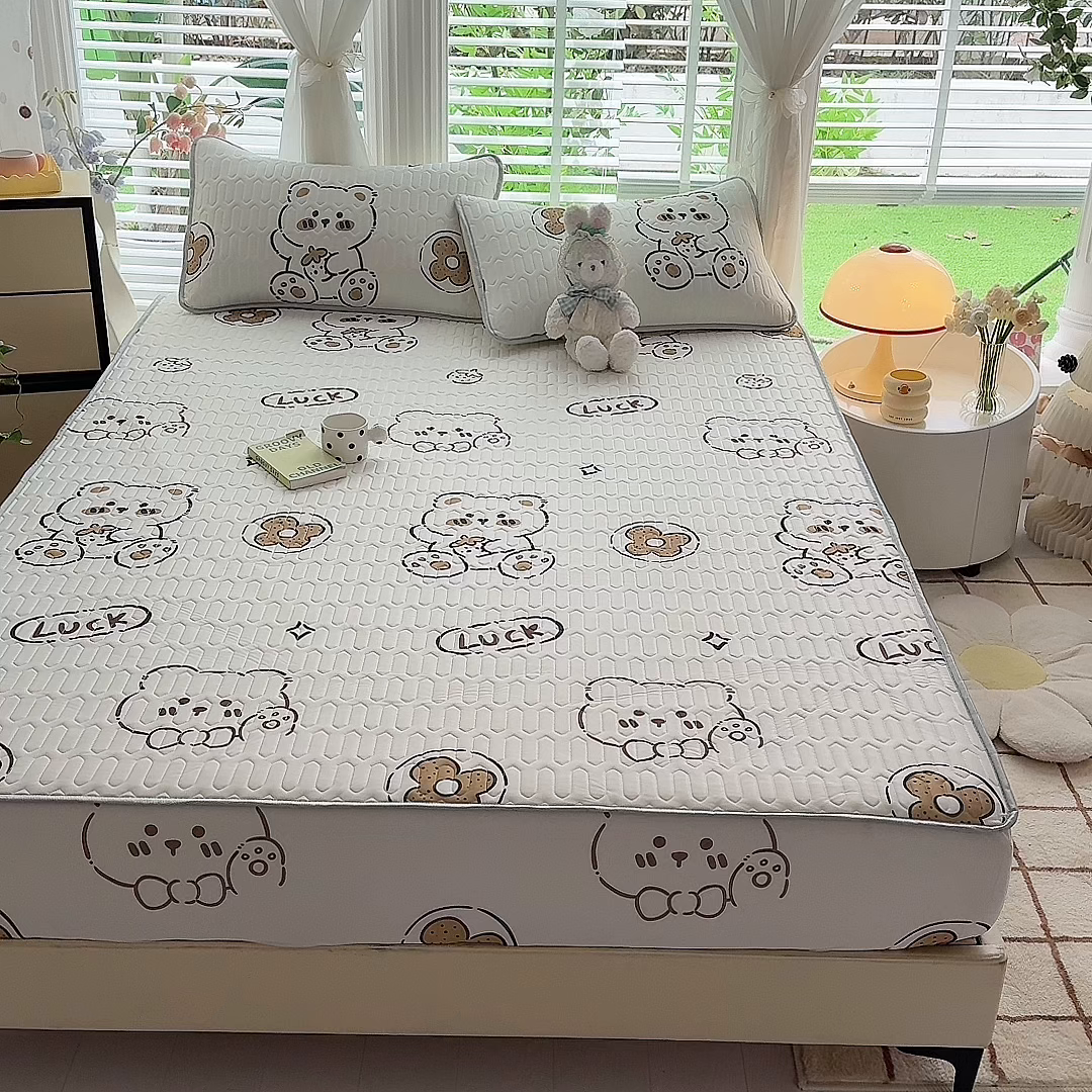 91家纺网 家纺一手货源 找家纺 （总）518家纺 2026新款凉感冰丝裸睡乳胶凉席系列床笠款凉席席子