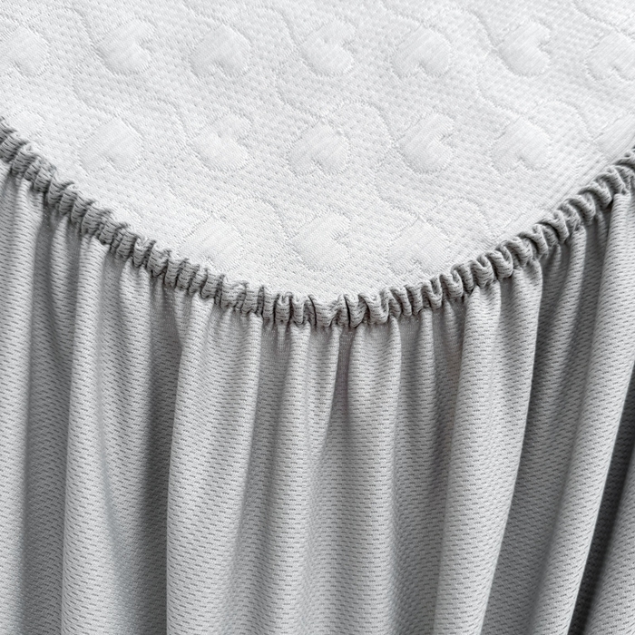 91家纺网 家纺一手货源 找家纺 怡源梦 2026新款A类高分子冰豆豆凉席床裙床笠二合一-心动 心动-香槟金