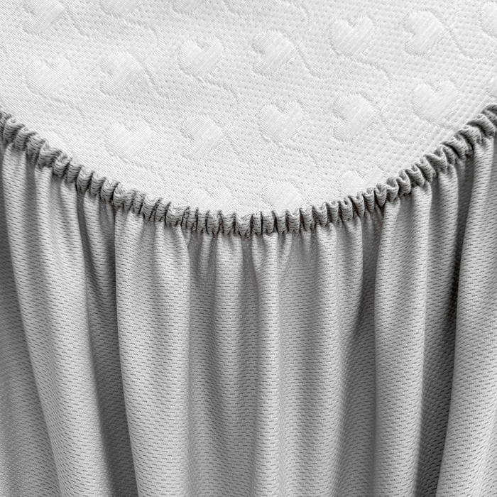 91家纺网 家纺一手货源 找家纺 怡源梦 2026新款A类高分子冰豆豆凉席床裙床笠二合一-心动 心动-粉色