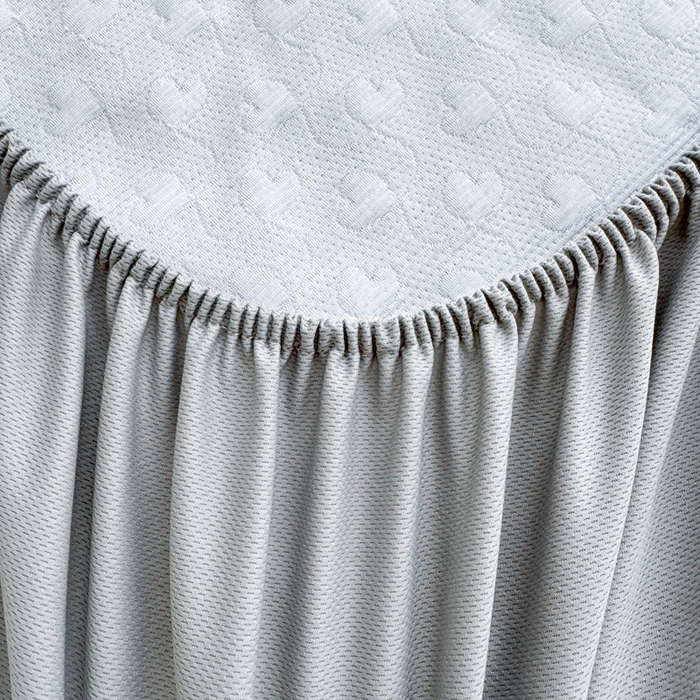 91家纺网 家纺一手货源 找家纺 怡源梦 2026新款A类高分子冰豆豆凉席床裙床笠二合一-心动 心动-灰色