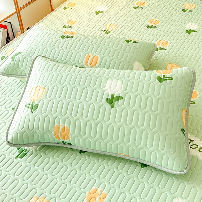 91家纺网 家纺一手货源 找家纺 （总）518家纺 2026新款凉感冰丝裸睡乳胶凉席系列单枕套 枕套单件