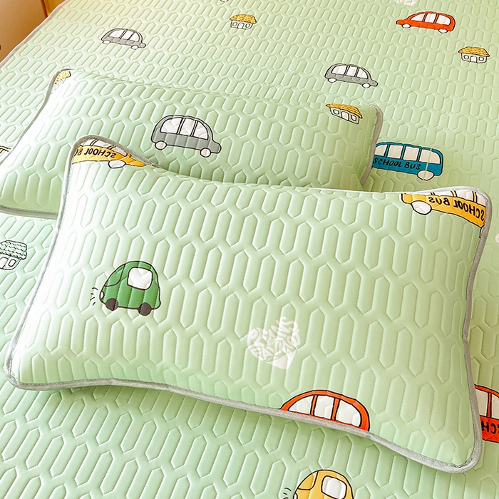 518家纺 2026新款凉感冰丝裸睡乳胶凉席系列单枕套 枕套单件 小汽车