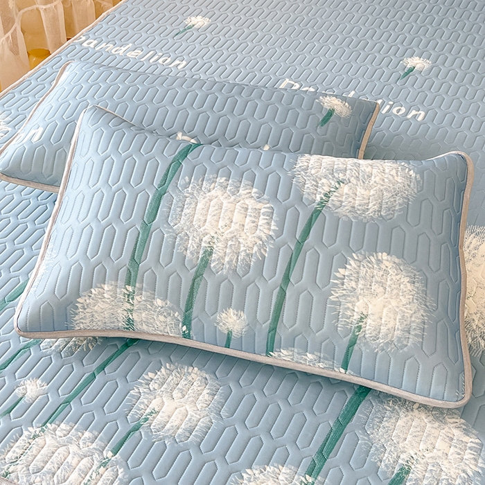 518家纺 2026新款凉感冰丝裸睡乳胶凉席系列单枕套 枕套单件 飞舞