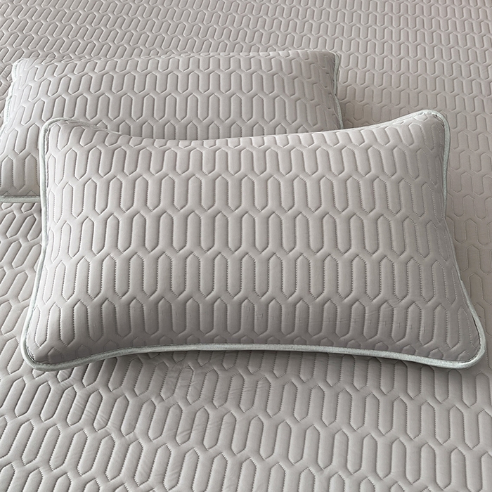 518家纺 2026新款凉感冰丝裸睡乳胶凉席系列单枕套 枕套单件 伯爵灰