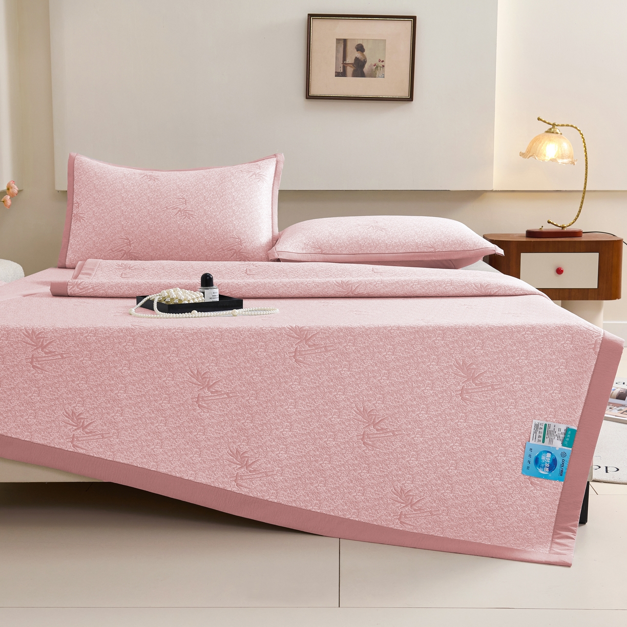 91家纺网 家纺一手货源 找家纺 （总）尚品凤凰 2026新款凉感提花豆豆平铺款-竹影