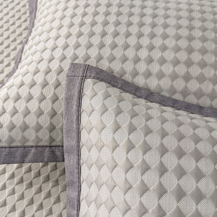 91家纺网 家纺一手货源 找家纺 518家纺 2026春夏新款550克PE中分子豆豆凉席单枕套【提供买家秀】 菱格-灰