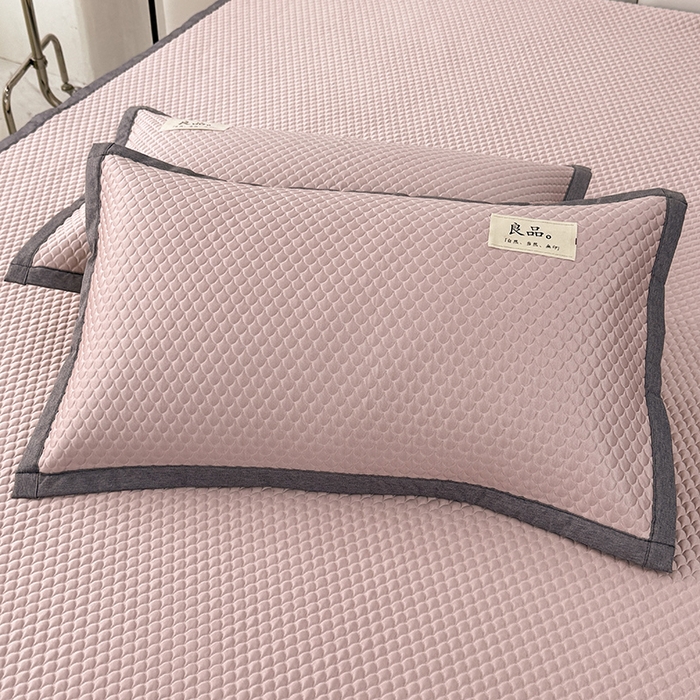 518家纺 2026春夏新款550克PE中分子豆豆凉席单枕套【提供买家秀】 摩卡-粉