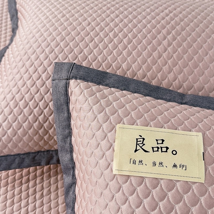 91家纺网 家纺一手货源 找家纺 518家纺 2026春夏新款550克PE中分子豆豆凉席单枕套【提供买家秀】 摩卡-粉