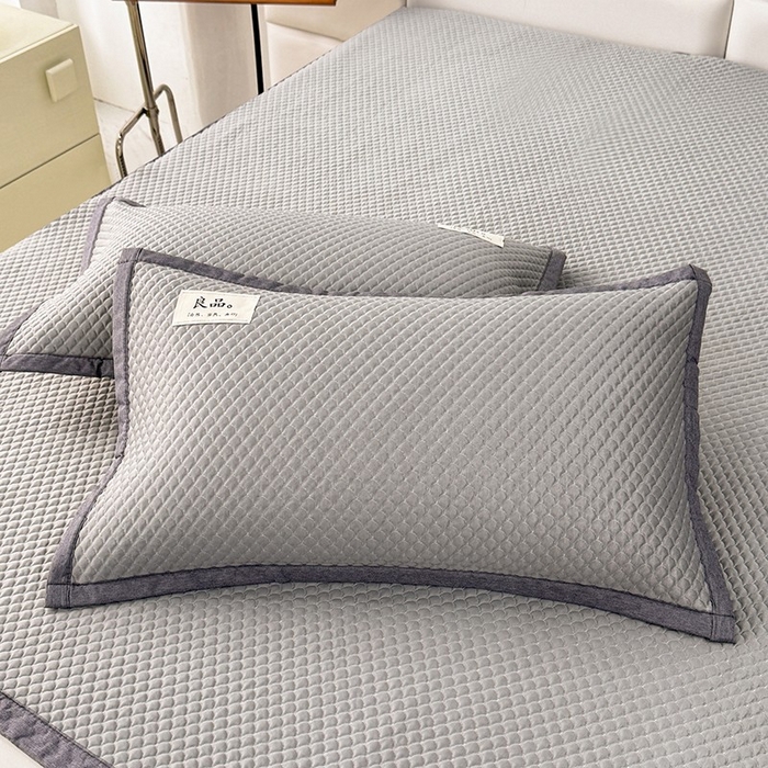 91家纺网 家纺一手货源 找家纺 518家纺 2026春夏新款550克PE中分子豆豆凉席单枕套【提供买家秀】 摩卡-灰