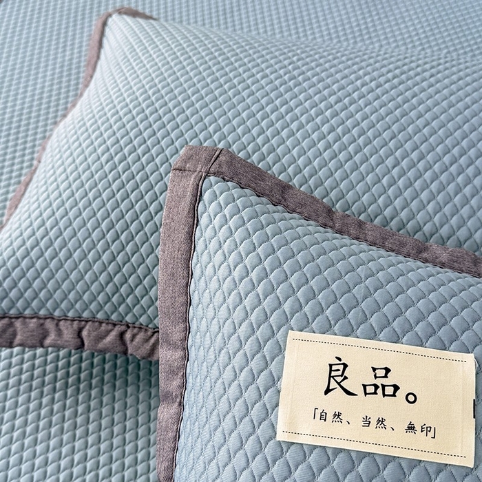 91家纺网 家纺一手货源 找家纺 518家纺 2026春夏新款550克PE中分子豆豆凉席单枕套【提供买家秀】 摩卡-蓝