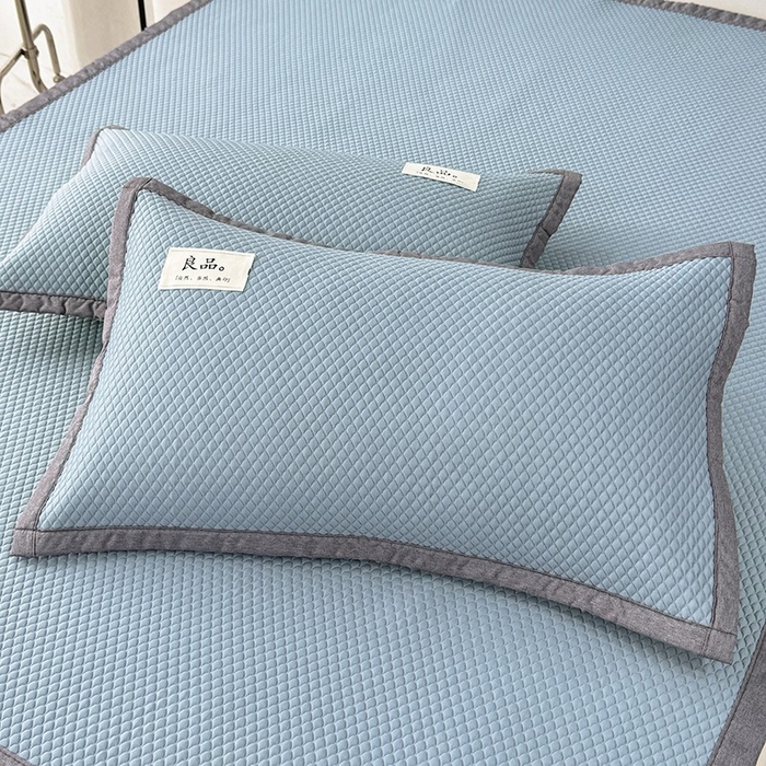 518家纺 2026春夏新款550克PE中分子豆豆凉席单枕套【提供买家秀】 摩卡-蓝