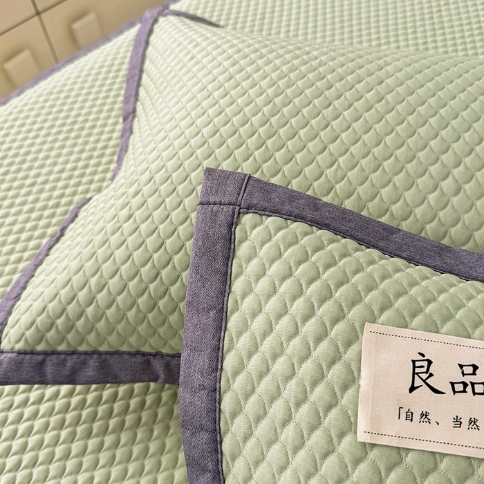 91家纺网 家纺一手货源 找家纺 518家纺 2026春夏新款550克PE中分子豆豆凉席单枕套【提供买家秀】 摩卡-绿