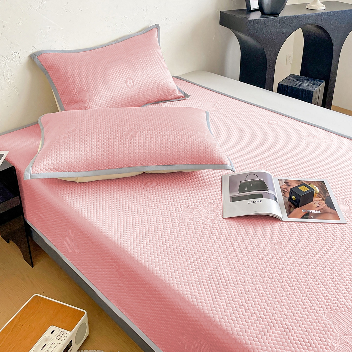 91家纺网 家纺一手货源 找家纺 （总）维娜斯 2026新款印花冰豆豆凉席单人宿舍冰豆豆席子