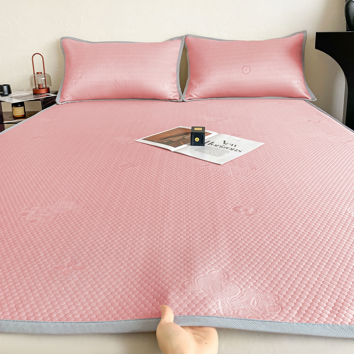 91家纺网 家纺一手货源 找家纺 （总）维娜斯 2026新款印花冰豆豆凉席单人宿舍冰豆豆席子