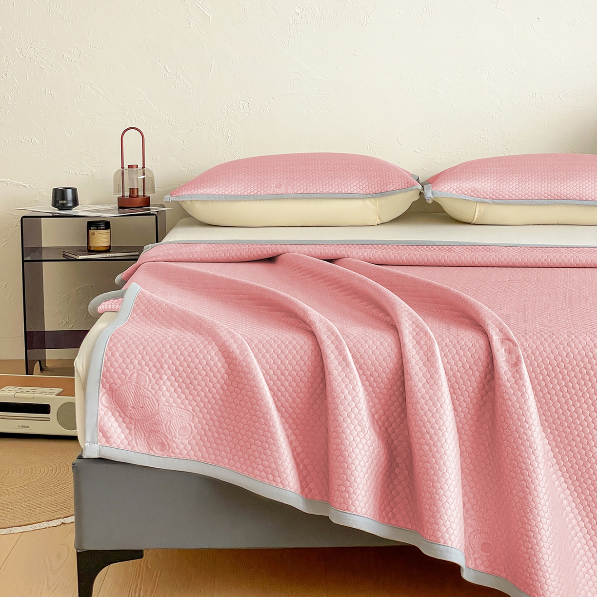 91家纺网 家纺一手货源 找家纺 （总）维娜斯 2026新款印花冰豆豆凉席单人宿舍冰豆豆席子