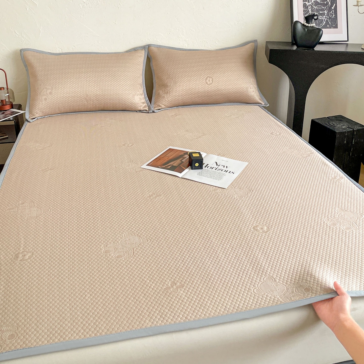 维娜斯 2026新款印花冰豆豆凉席单人宿舍冰豆豆席子 四叶熊咖