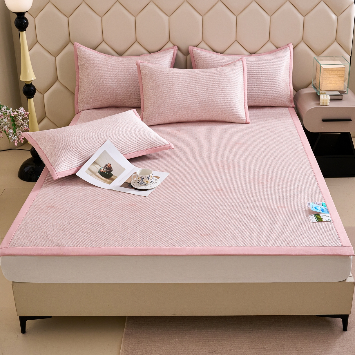 91家纺网 家纺一手货源 找家纺 （总）尚品凤凰 2026新款凉感提花豆豆平铺款-雾里寻花