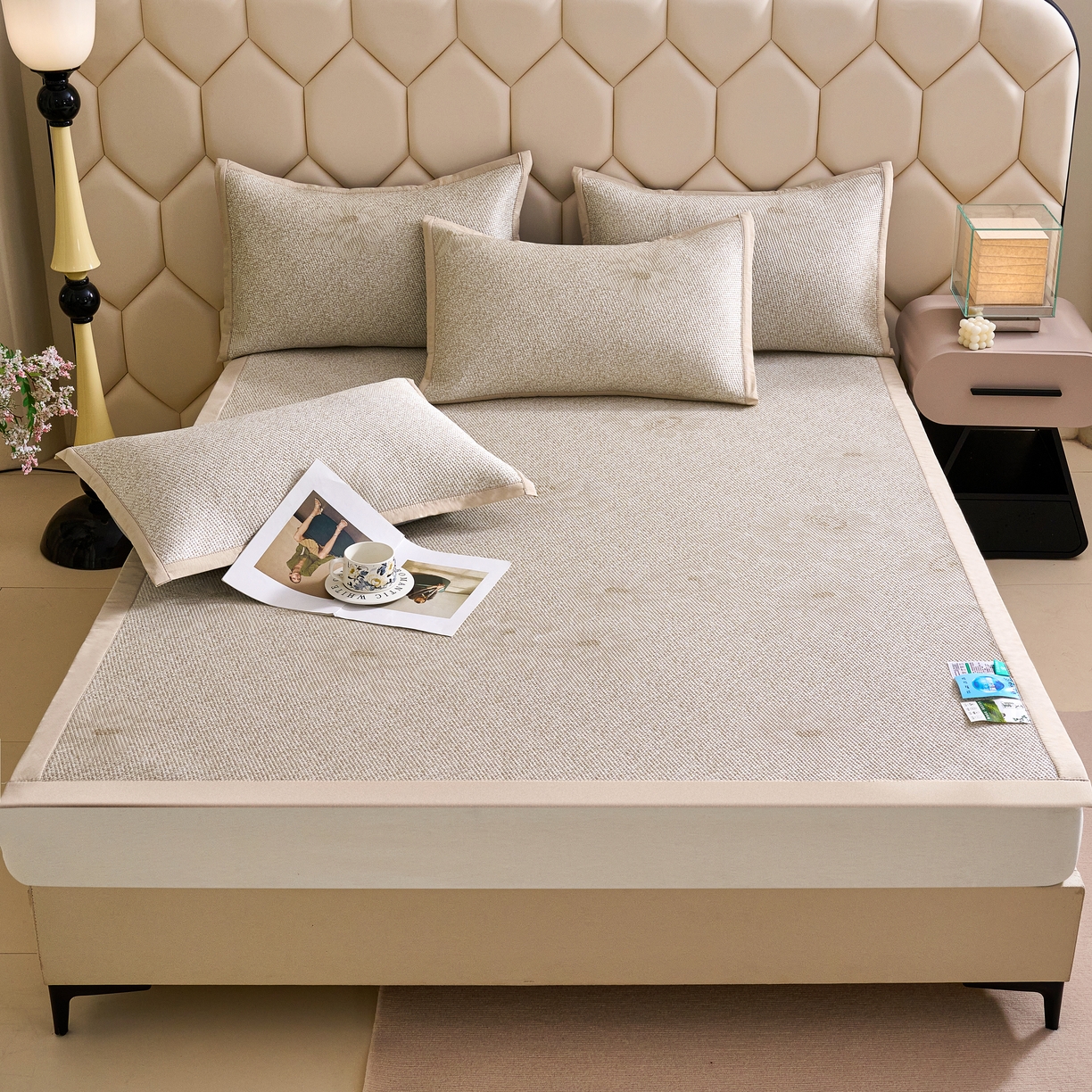 91家纺网 家纺一手货源 找家纺 （总）尚品凤凰 2026新款凉感提花豆豆平铺款-雾里寻花