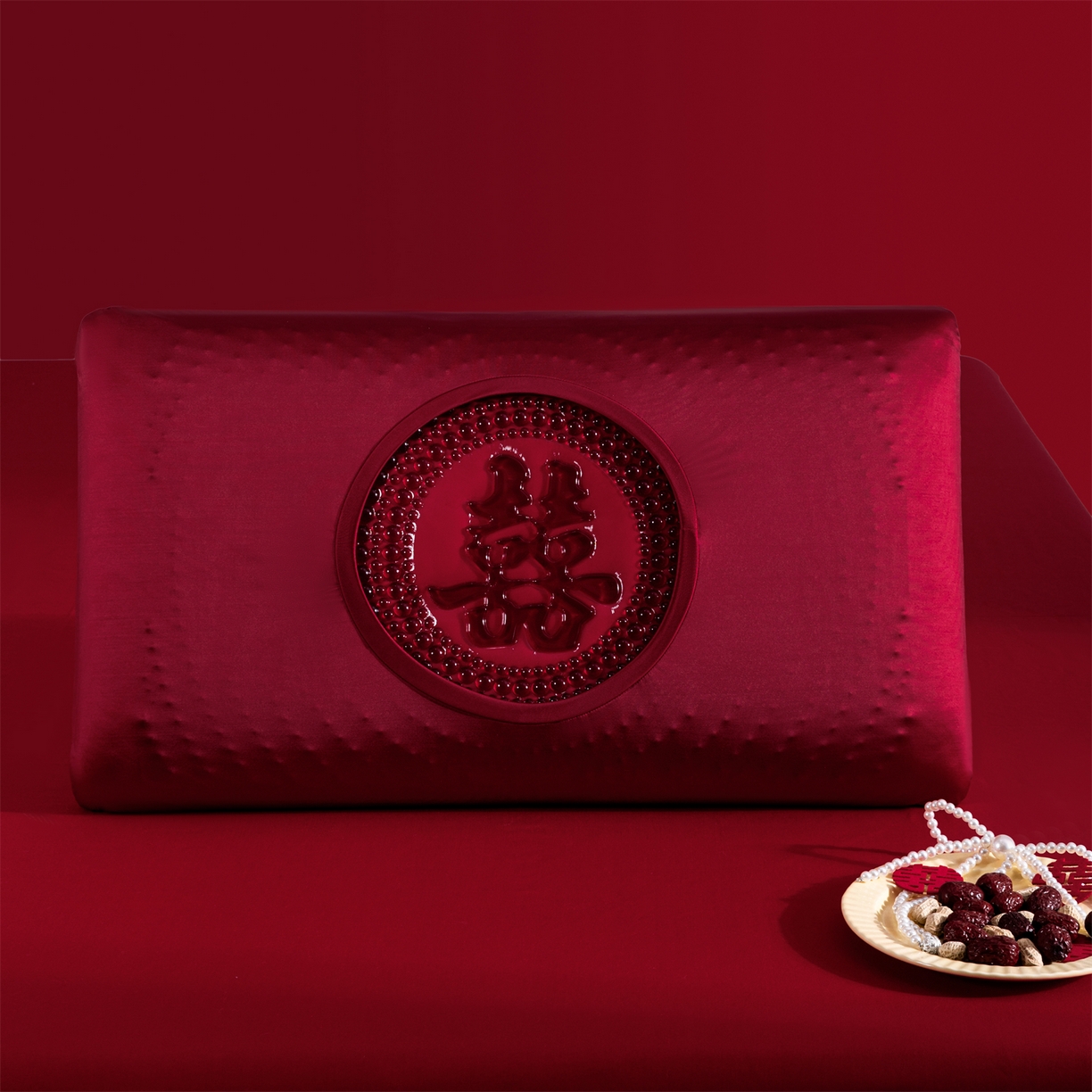 土多多枕芯 2026新款直播爆款凝胶记忆棉枕头大红婚庆枕芯结婚婚礼恒温记忆棉 婚庆凝胶记忆枕-喜 40x70cm/只