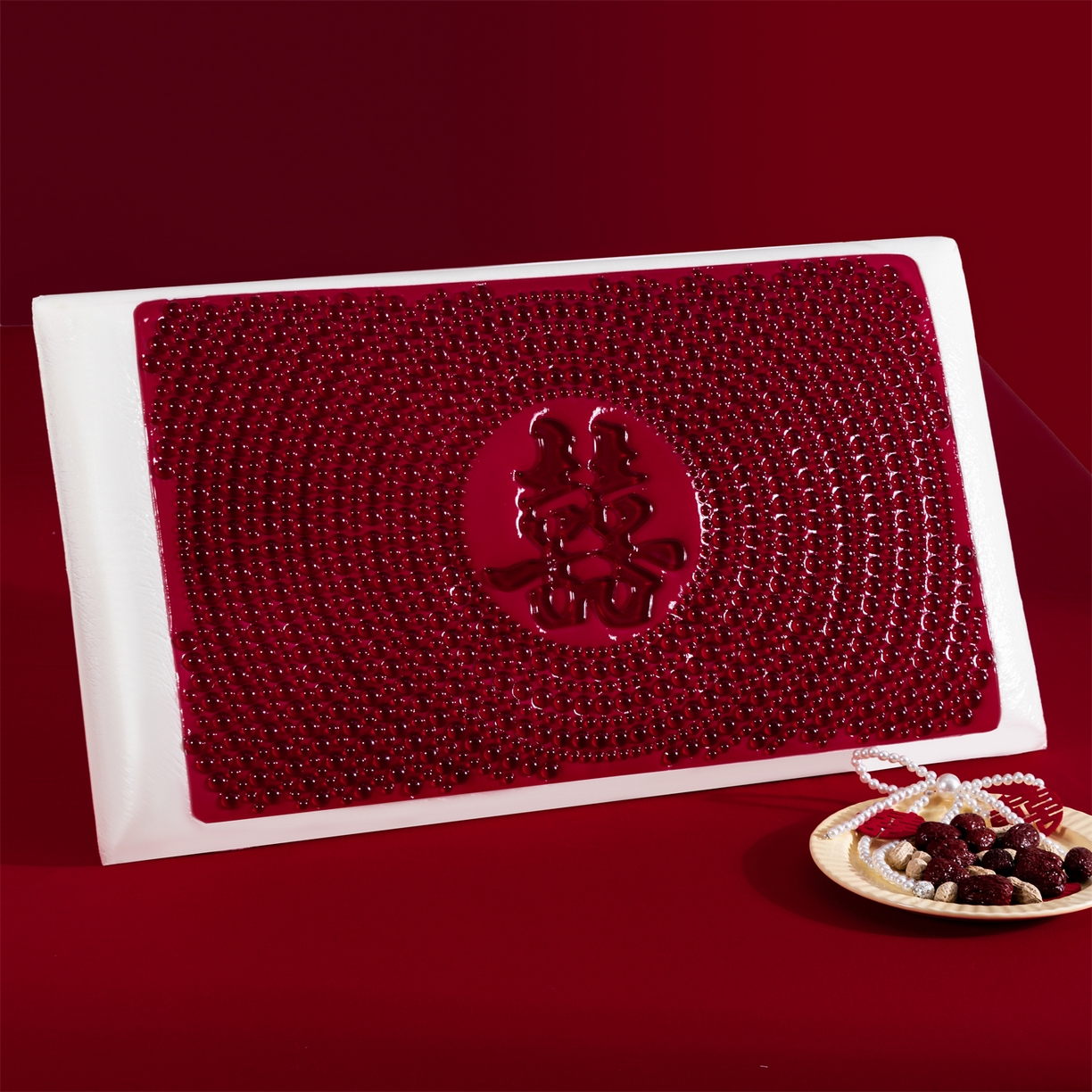 91家纺网 家纺一手货源 找家纺 土多多枕芯 2026新款直播爆款凝胶记忆棉枕头大红婚庆枕芯结婚婚礼恒温记忆棉 婚庆凝胶记忆枕-喜 40x70cm/只