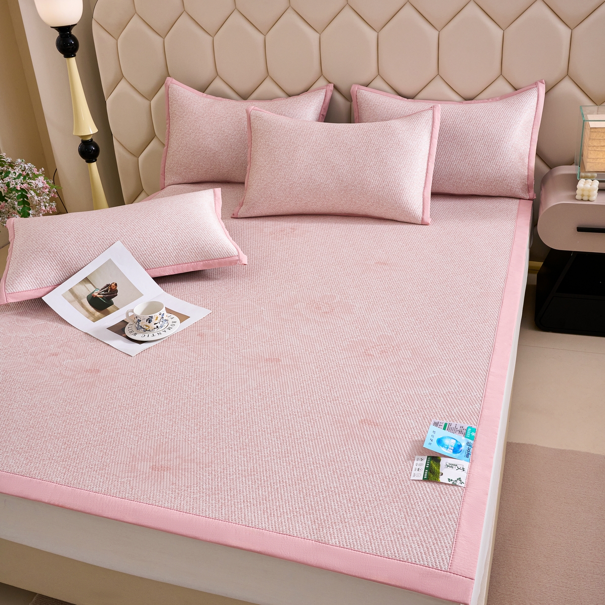 91家纺网 家纺一手货源 找家纺 （总）尚品凤凰 2026新款凉感提花豆豆平铺款-雾里寻花