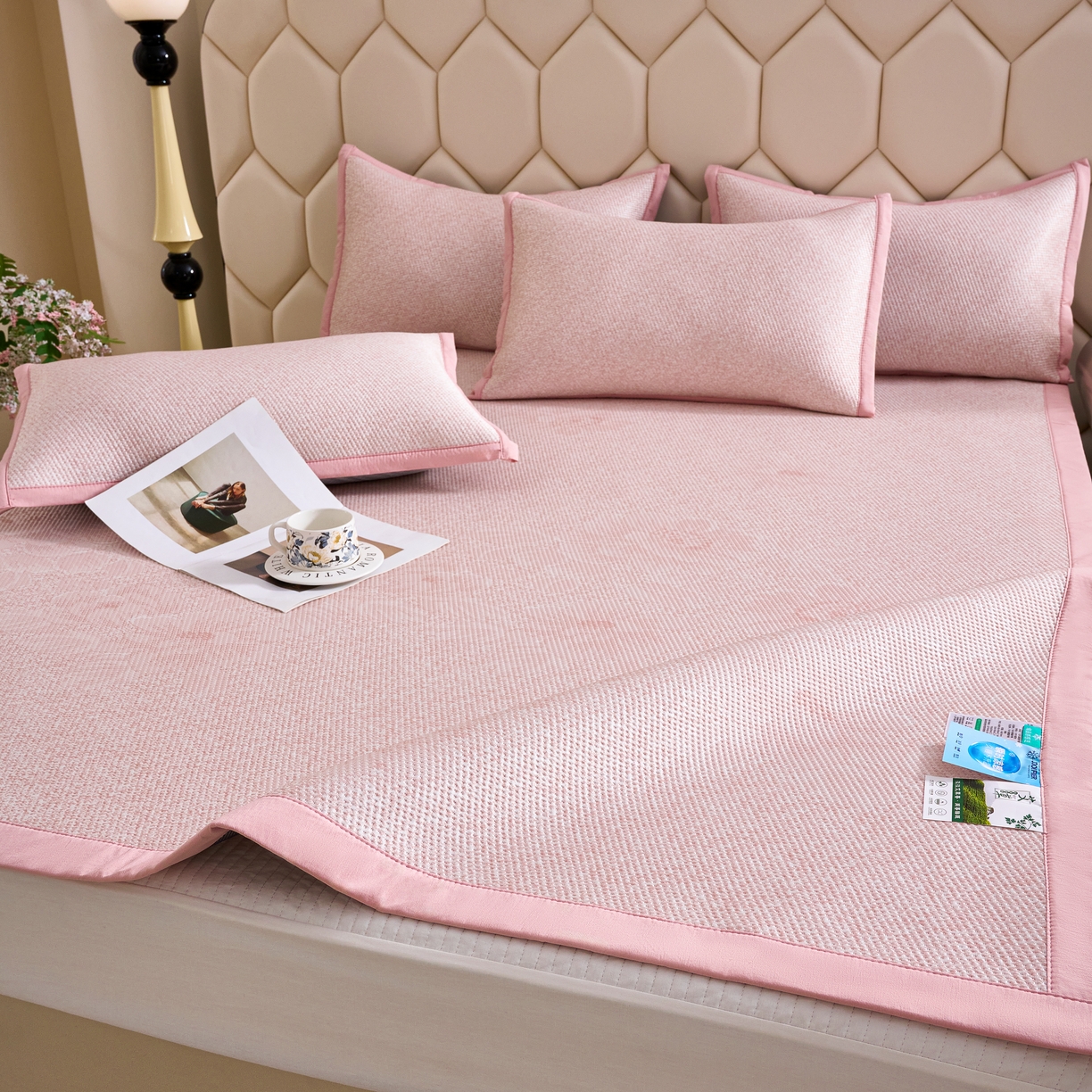 91家纺网 家纺一手货源 找家纺 （总）尚品凤凰 2026新款凉感提花豆豆平铺款-雾里寻花