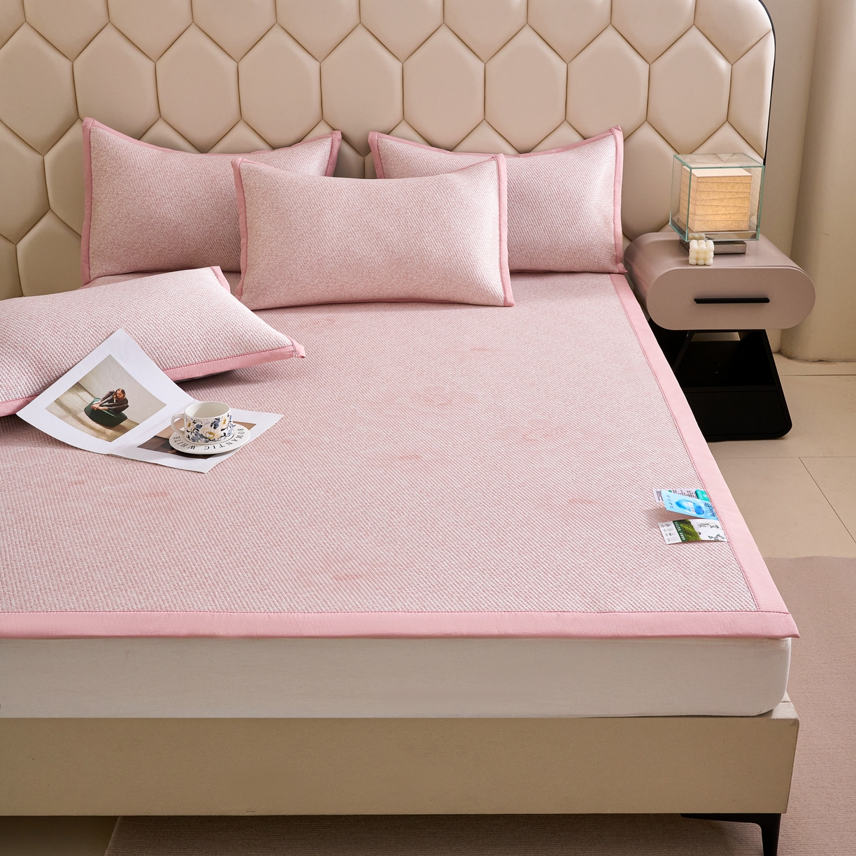 91家纺网 家纺一手货源 找家纺 （总）尚品凤凰 2026新款凉感提花豆豆平铺款-雾里寻花