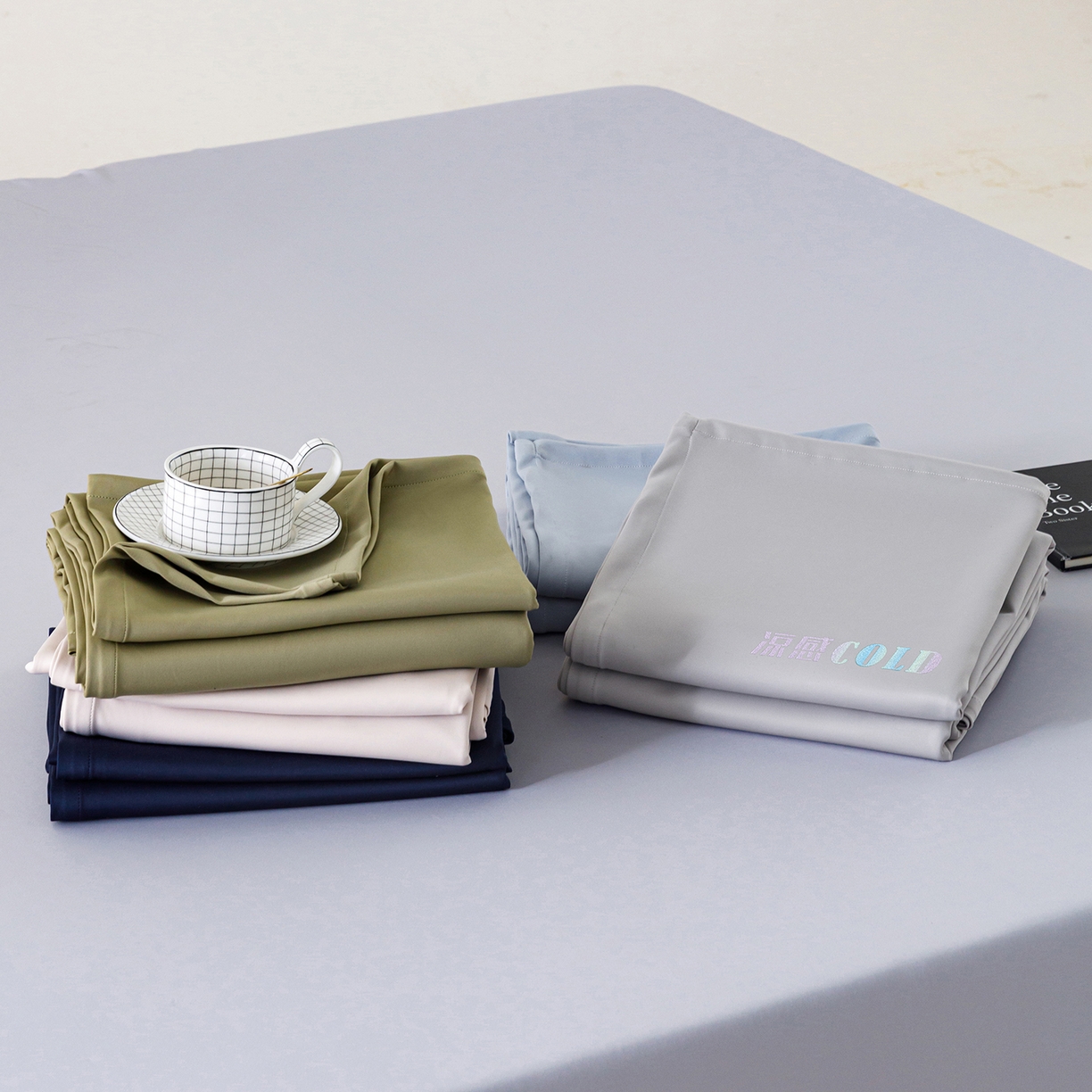 91家纺网 家纺一手货源 找家纺 悦然毛巾被 2026新款锦氨冷感毯300克加厚盖毯床笠夏被空调凉感夏凉被空调被 组合图仅做展示不可下单