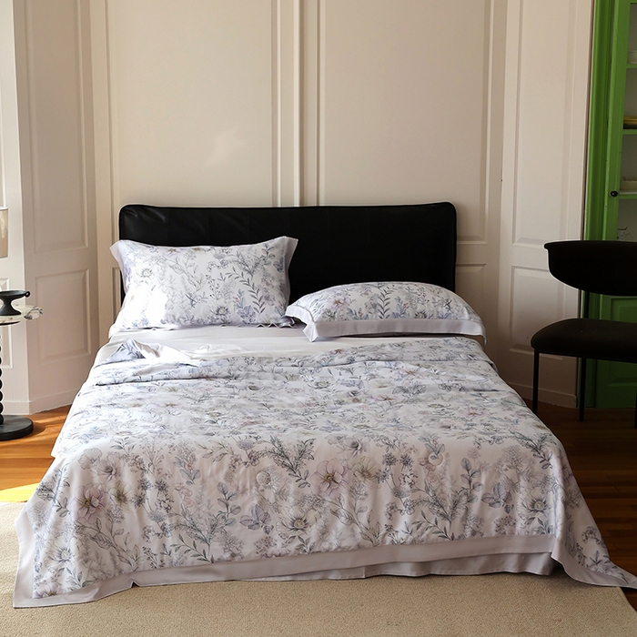 91家纺网 家纺一手货源 找家纺 （总）久典家居 2026新款20%桑蚕丝+80%聚酯纤维宽边夏被四件套