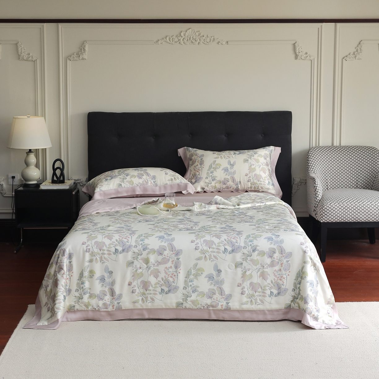 91家纺网 家纺一手货源 找家纺 （总）久典家居 2026新款20%桑蚕丝+80%聚酯纤维宽边夏被四件套