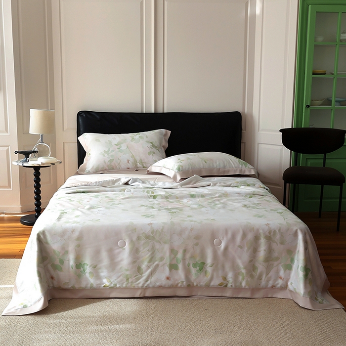 91家纺网 家纺一手货源 找家纺 （总）久典家居 2026新款20%桑蚕丝+80%聚酯纤维宽边夏被四件套