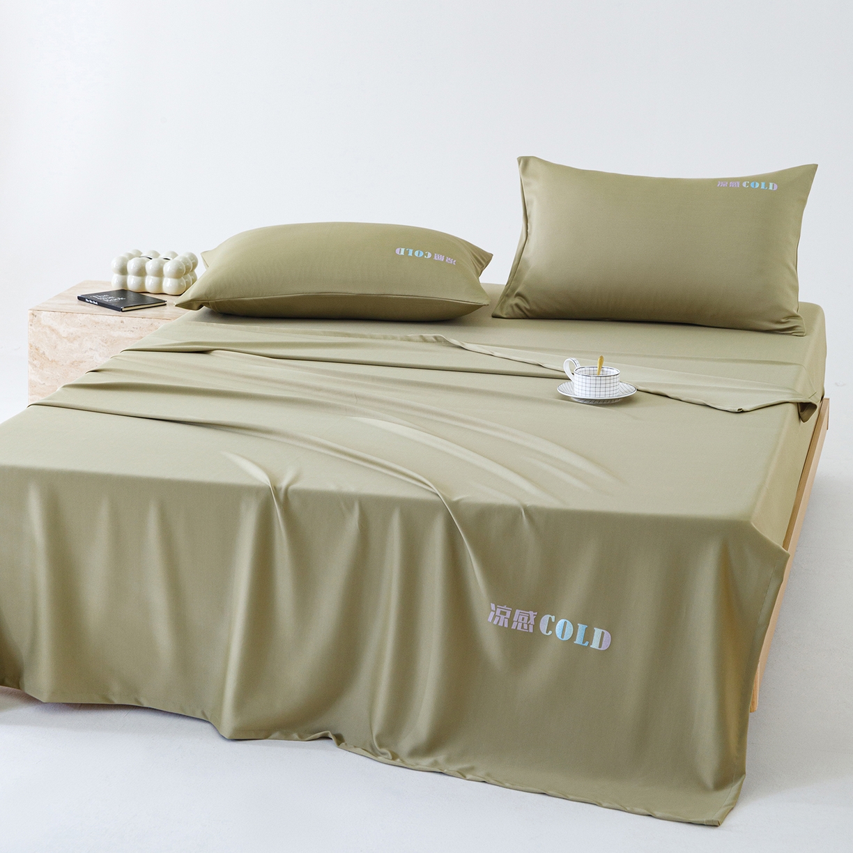 91家纺网 家纺一手货源 找家纺 悦然毛巾被 2026新款锦氨冷感毯300克加厚盖毯床笠夏被空调凉感夏凉被空调被 素凉清感豆绿