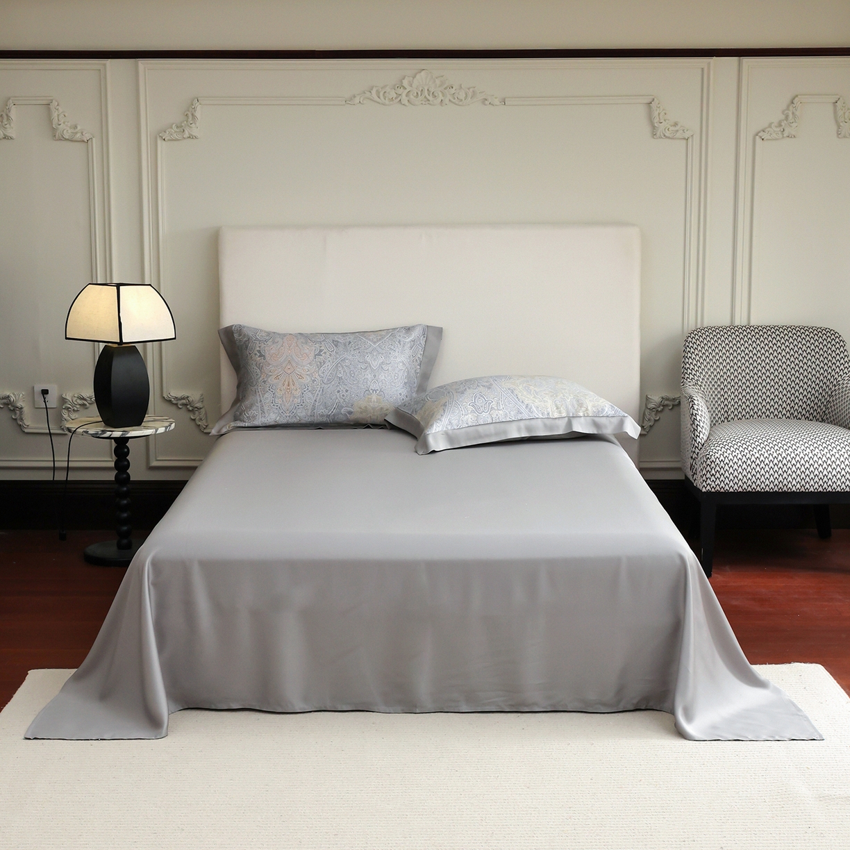 91家纺网 家纺一手货源 找家纺 久典家居 2026新款20%桑蚕丝+80%聚酯纤维宽边夏被四件套 艾尔莎